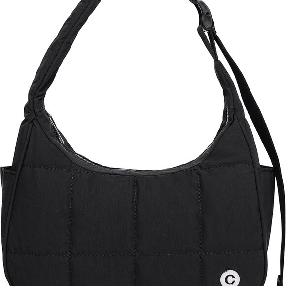 Puffer Shoulder Bag Nylon Small Crossbody with Adjustable Strap for Women - Picture 1 of 7